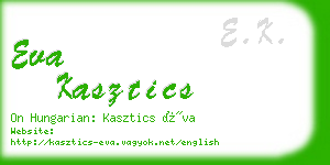 eva kasztics business card